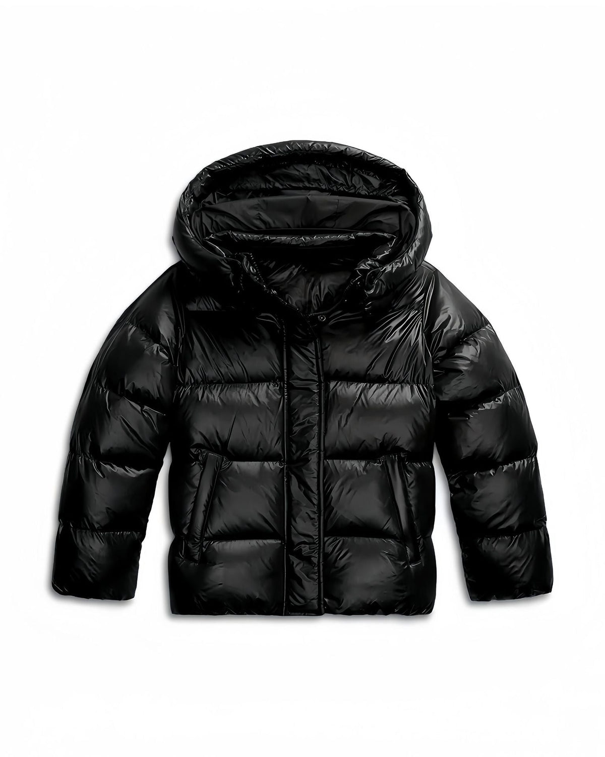 Women's Winter Jacket with Fixed Hood & Wind Protection