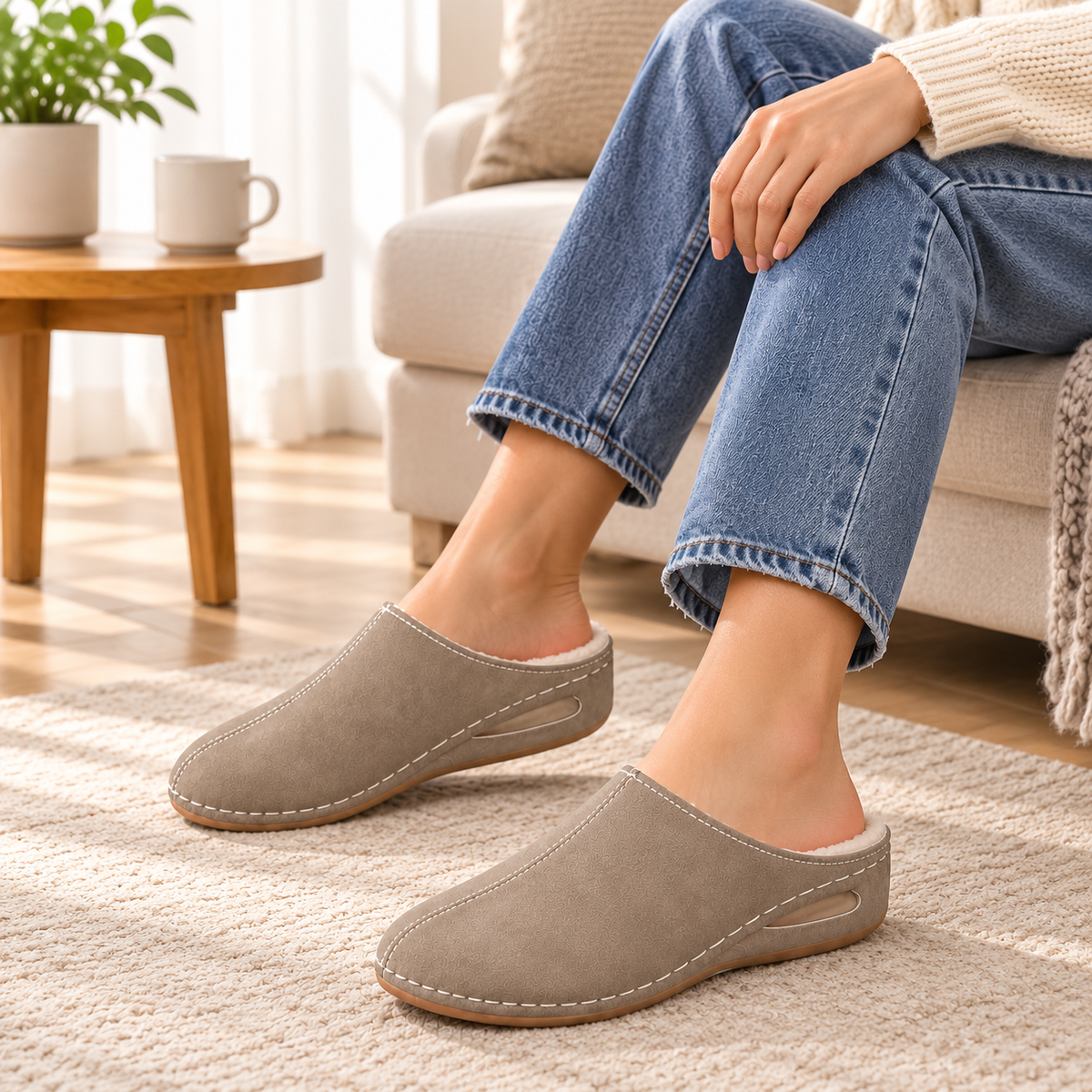 Wolmere | Plush-Lined Orthopaedic Slippers for Chilly Mornings