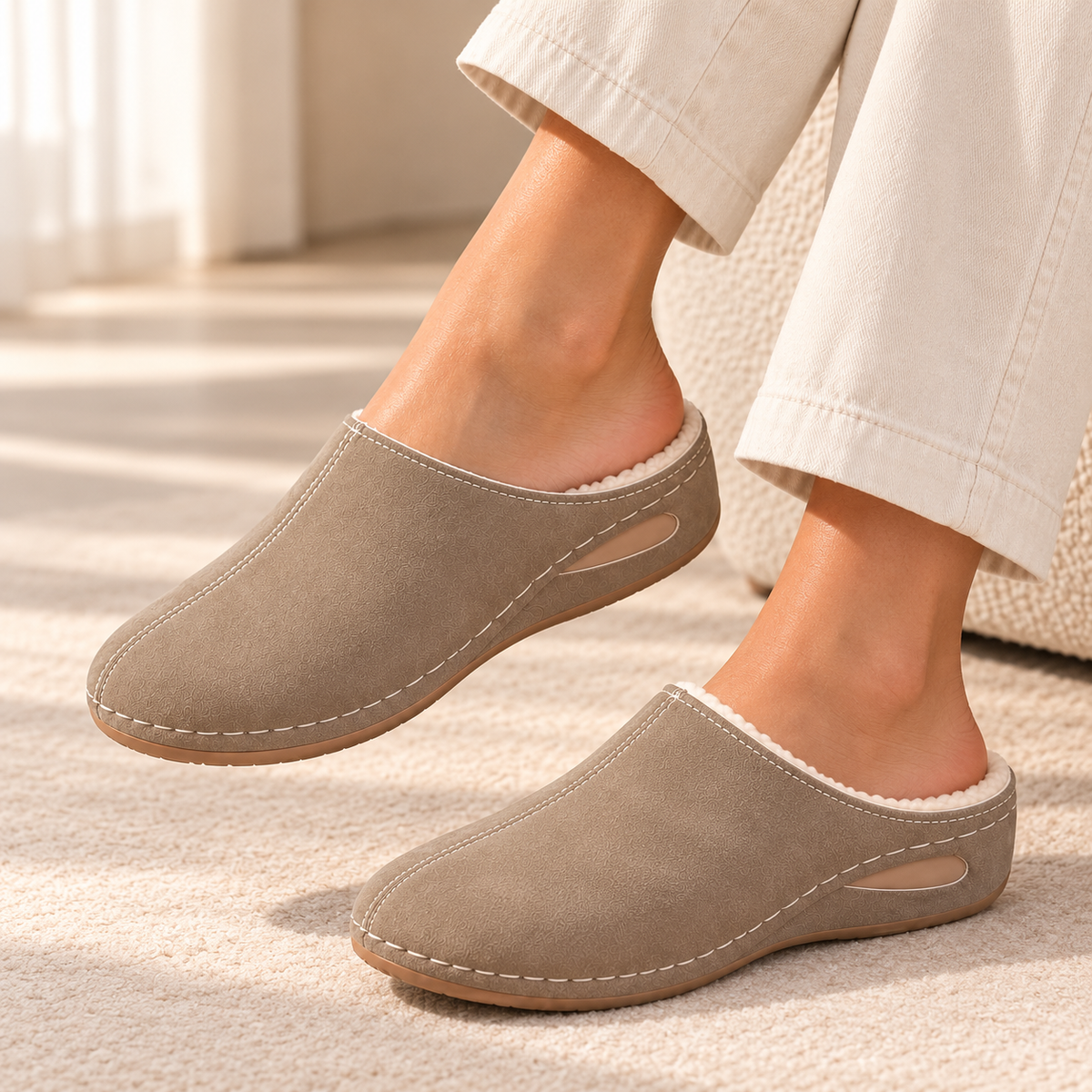 Wolmere | Plush-Lined Orthopaedic Slippers for Chilly Mornings