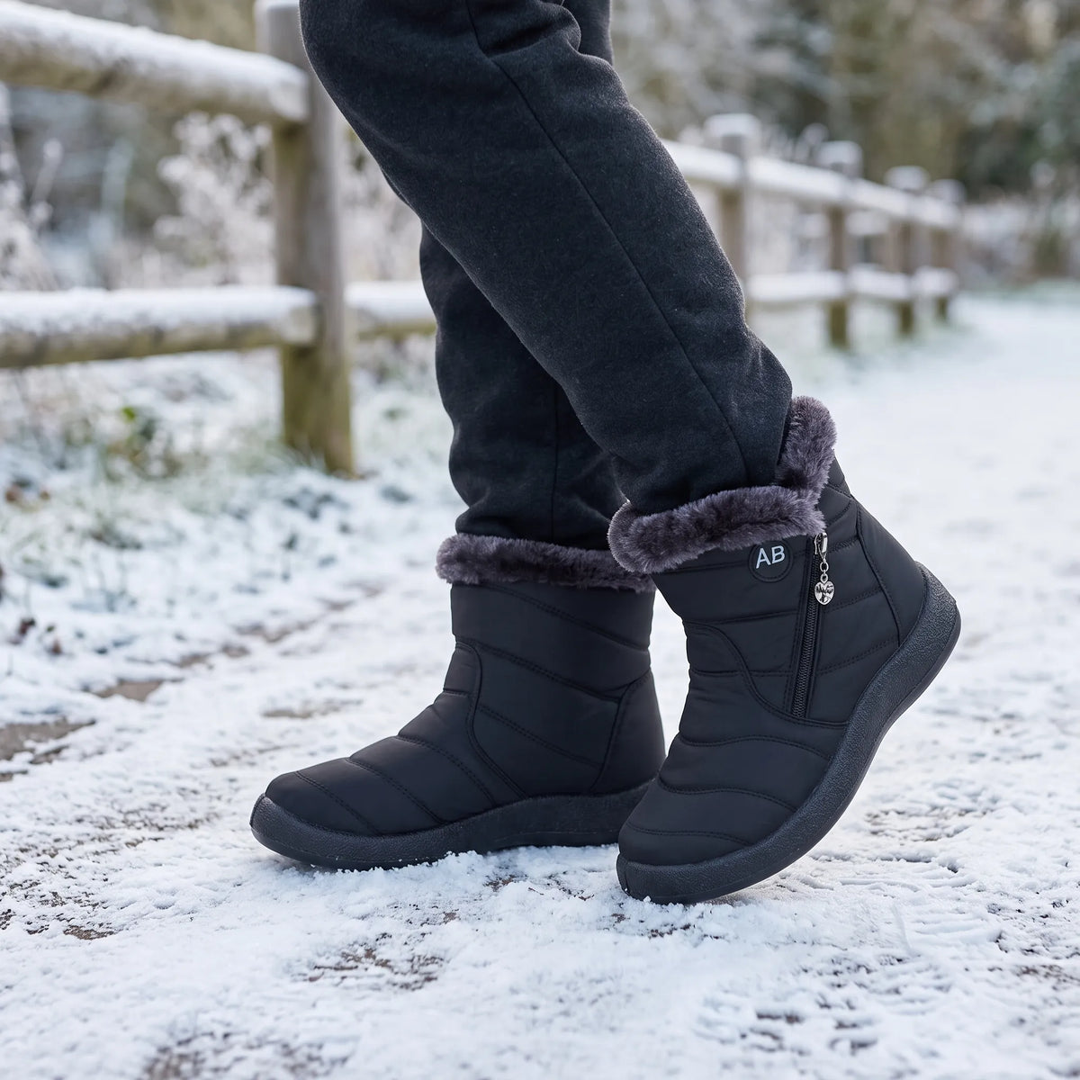 Women's Snow Boots Size 6 - Waterproof Ankle Winter Boots