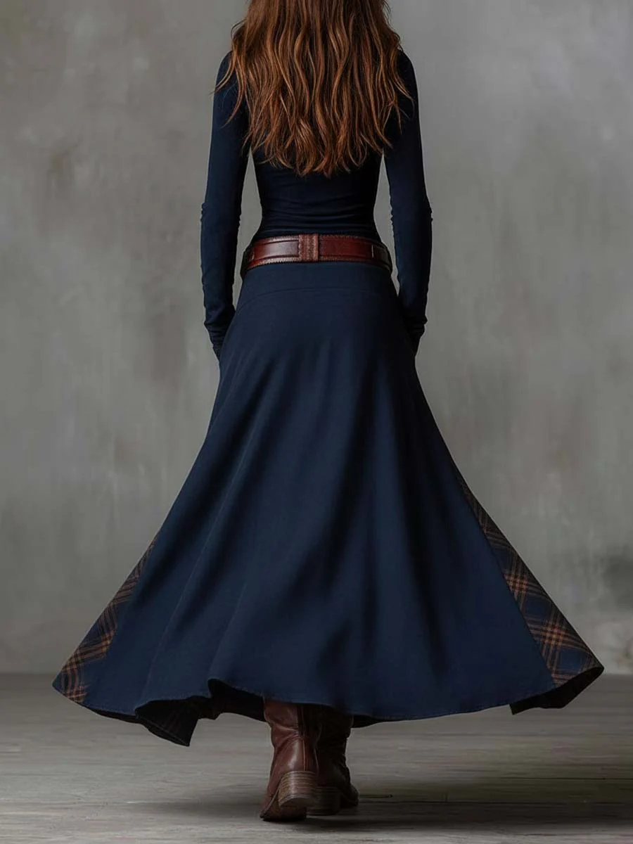 Maxi Suede Dress with Belt