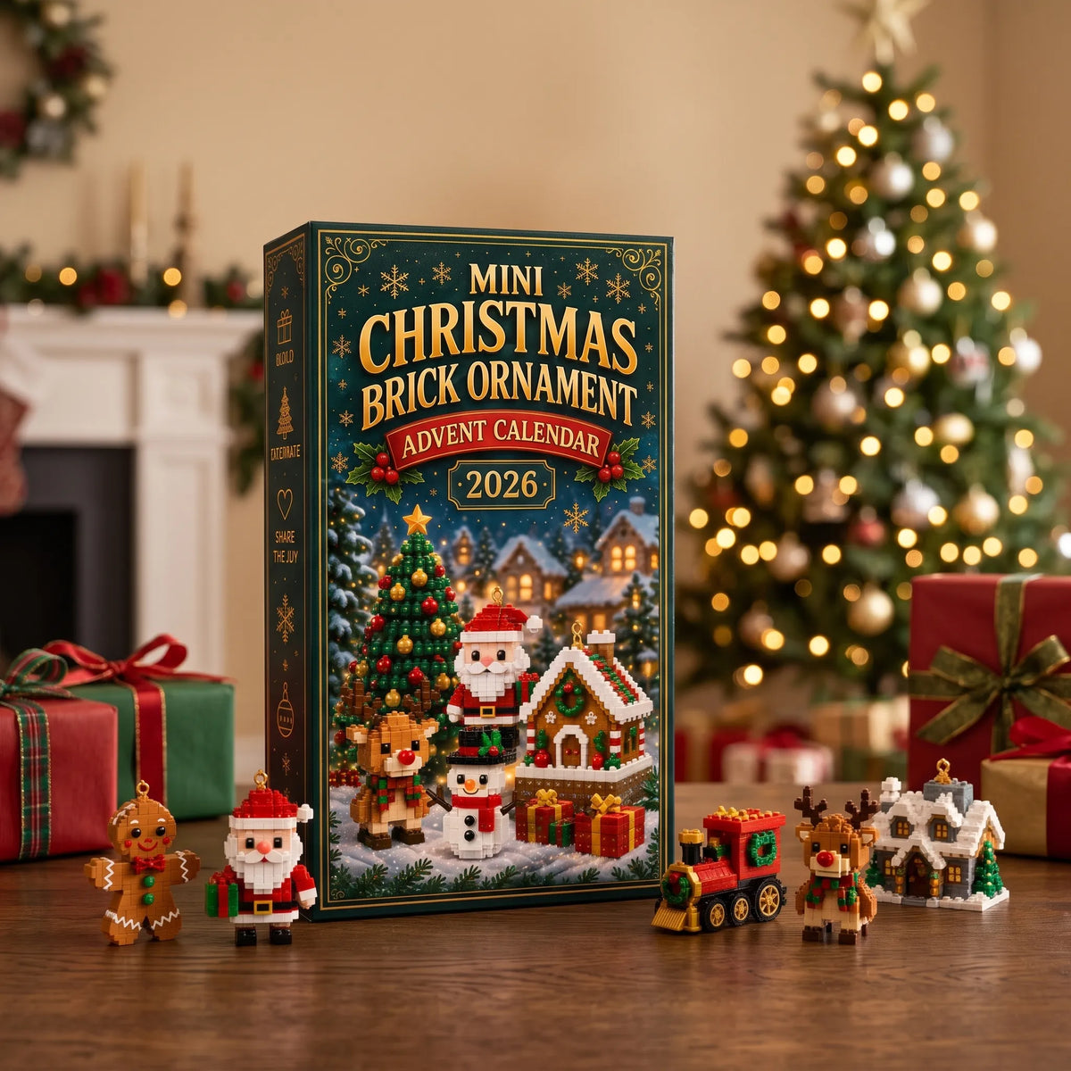 Yulmora | Christmas Advent Calendar with 24 Mini Building Sets to Build Daily Tree Ornaments