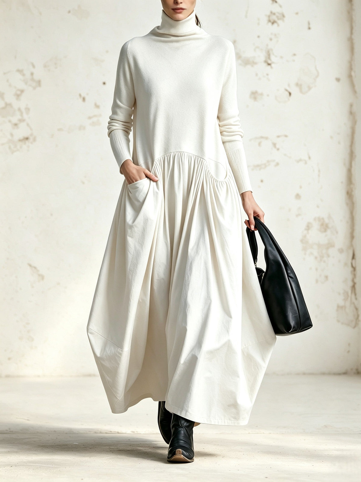 High Neck Pocket Maxi