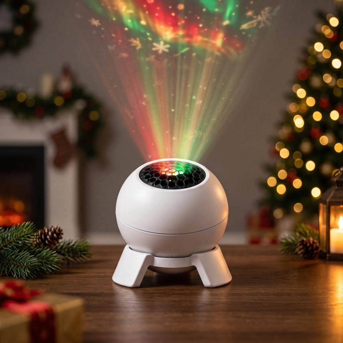 Zentavo | Christmas Scene Projector, Colourful Festive Backdrop for Family Photos