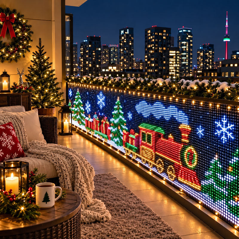 Zentavo | Smart RGBIC Balcony Railing LED Net Lights