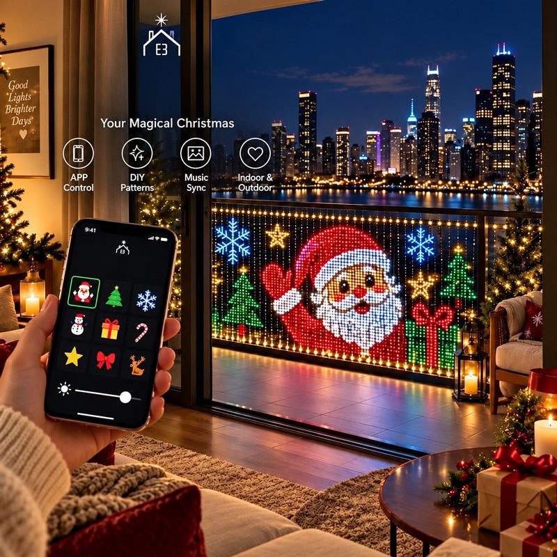 Zentavo | Smart RGBIC Balcony Railing LED Net Lights