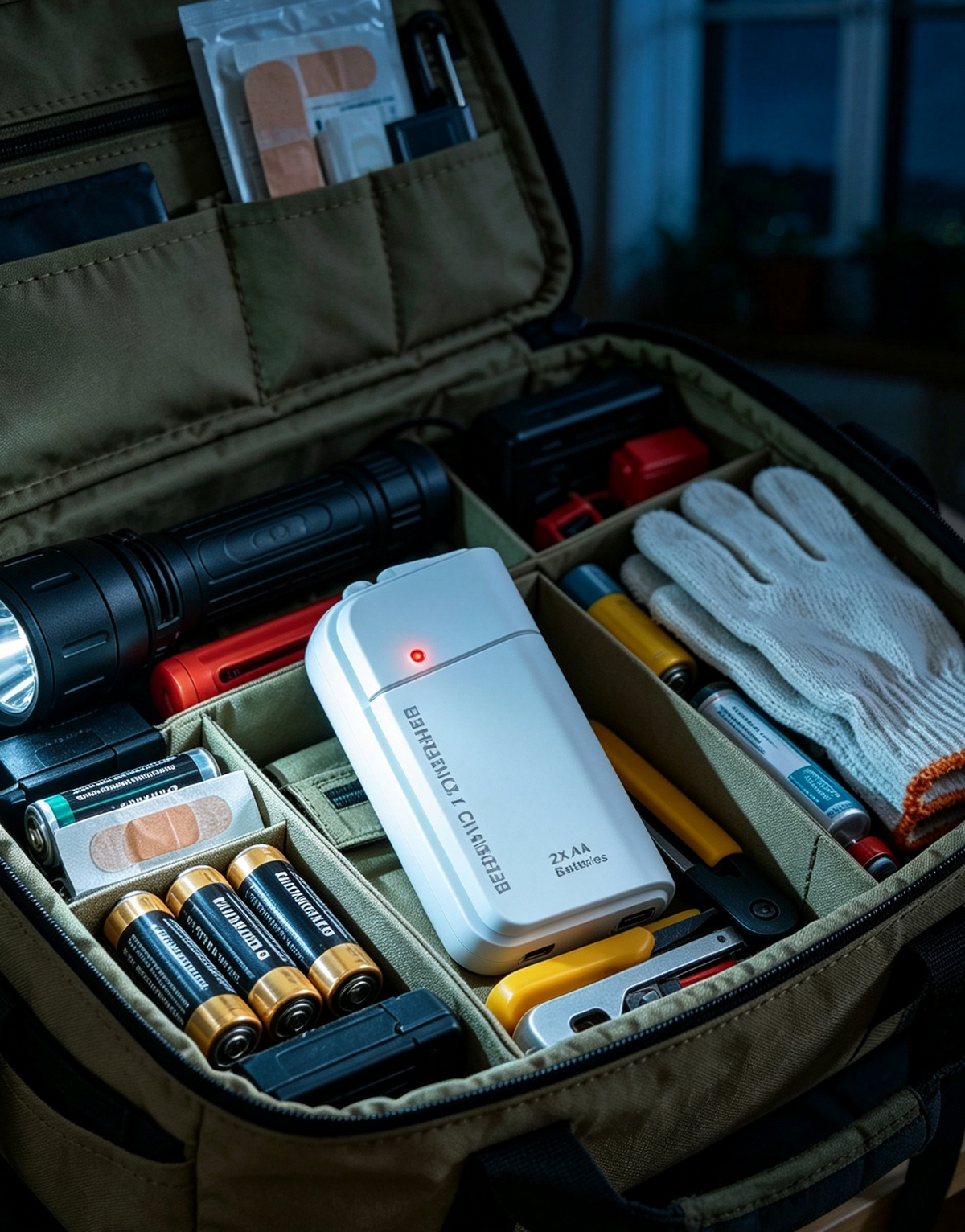 Zentiro | Emergency Phone Charger with Torch, 2 AA Batteries, USB Charging and Compact Size for Power Cuts and Travel