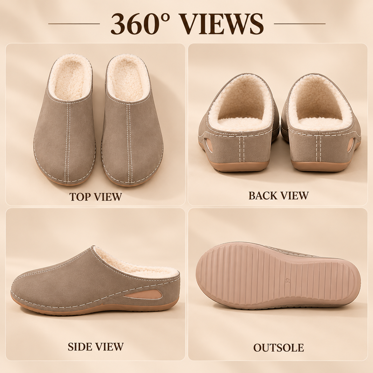 Zentyra | Indoor Slippers With Textured Grip Sole