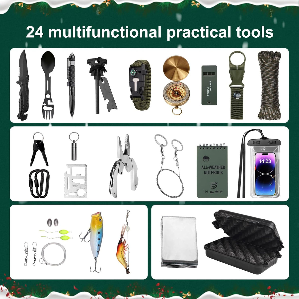 Survival Advent Calendar 2026 with 24 Outdoor Equipment Pieces