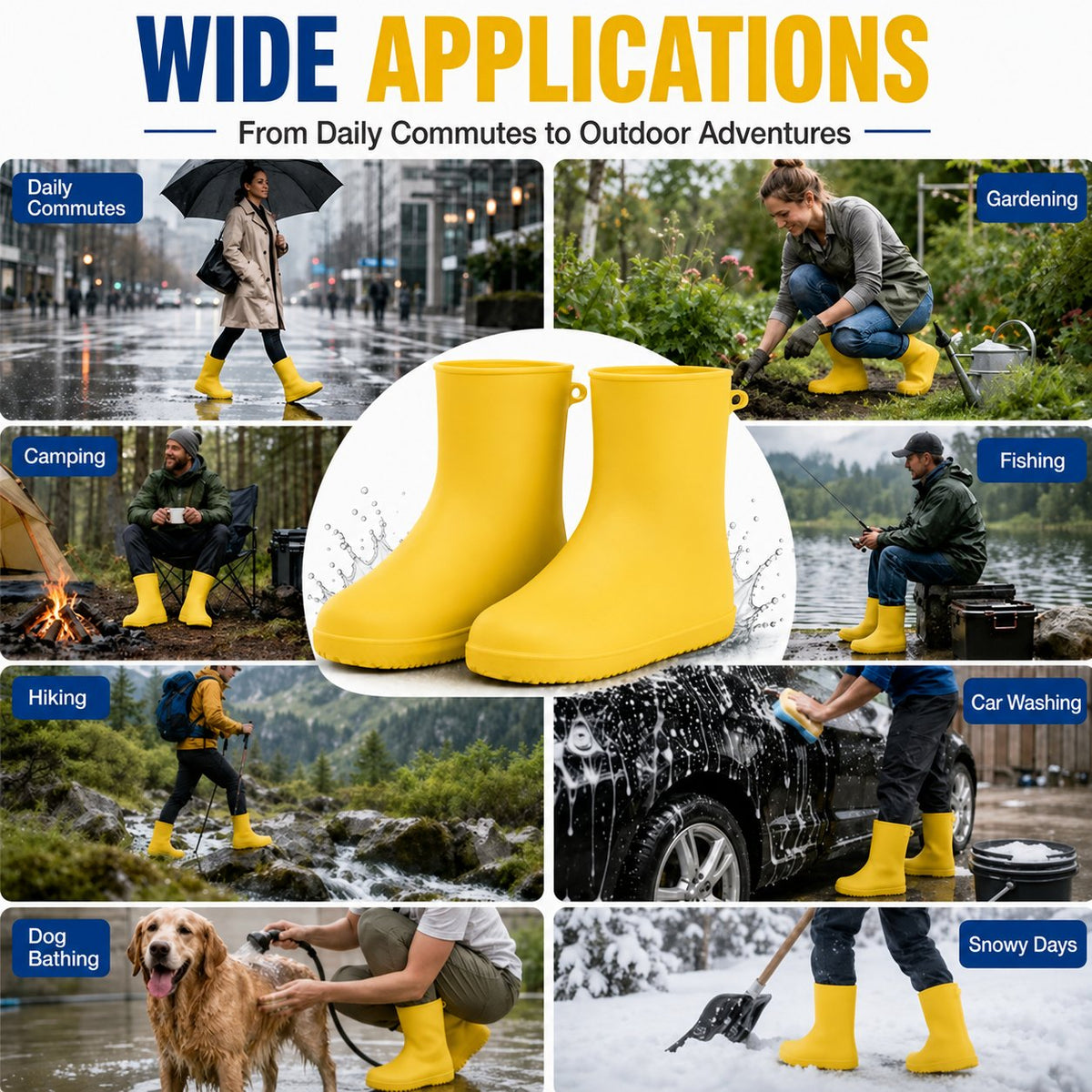 Heavy-Duty Non-Slip Reusable Waterproof Shoe Covers