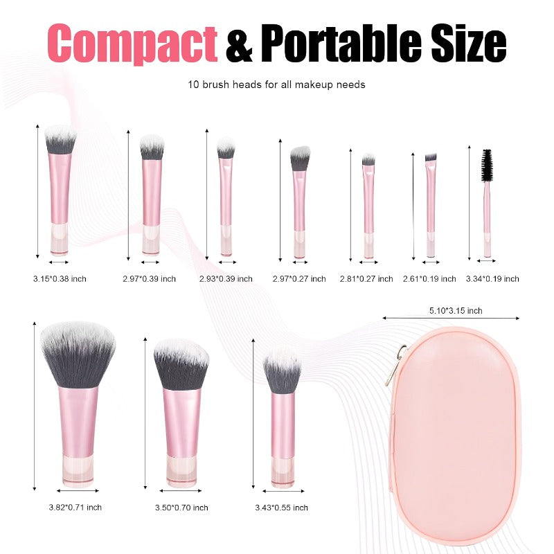 Compact Travel Makeup Brushes