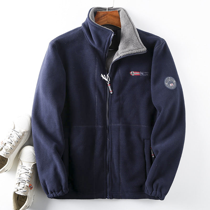 Men's Thick Wool Coat with Plush Lining, Plus Size, Warm and Comfortable for Autumn and Winter