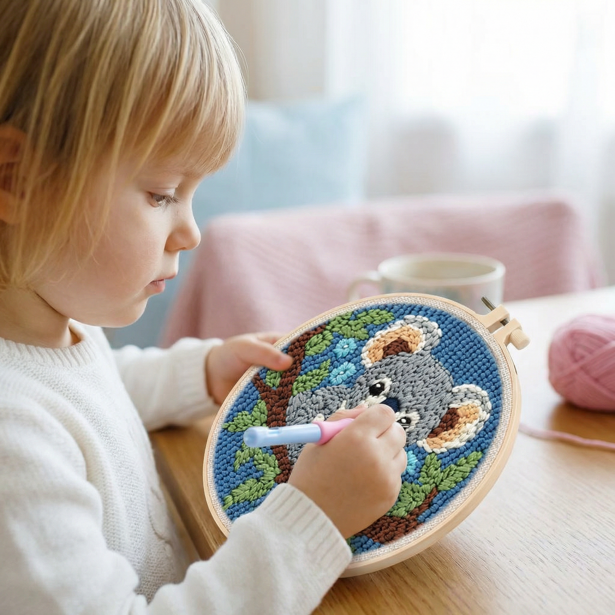 DIY Punch Needle Embroidery Set – Beginner Set with Beautiful Motifs