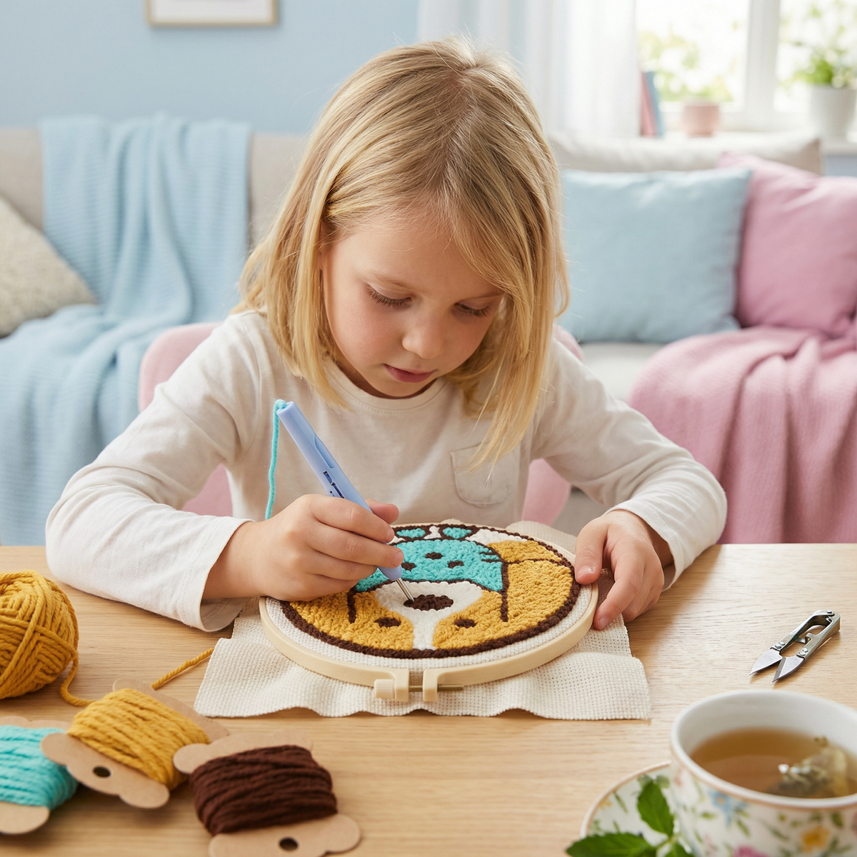 DIY Punch Needle Embroidery Set – Beginner Set with Beautiful Motifs