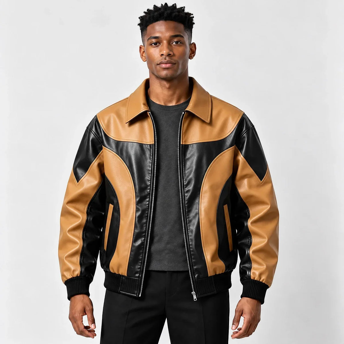 Leather Bomber Jacket