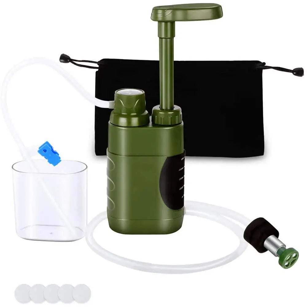 Survival Water Purifier with 0.01μm Filtration, 2000L Daily Capacity, 3 Stage Purification, All Weather Use