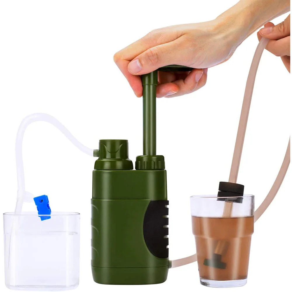 Survival Water Purifier with 0.01μm Filtration, 2000L Daily Capacity, 3 Stage Purification, All Weather Use
