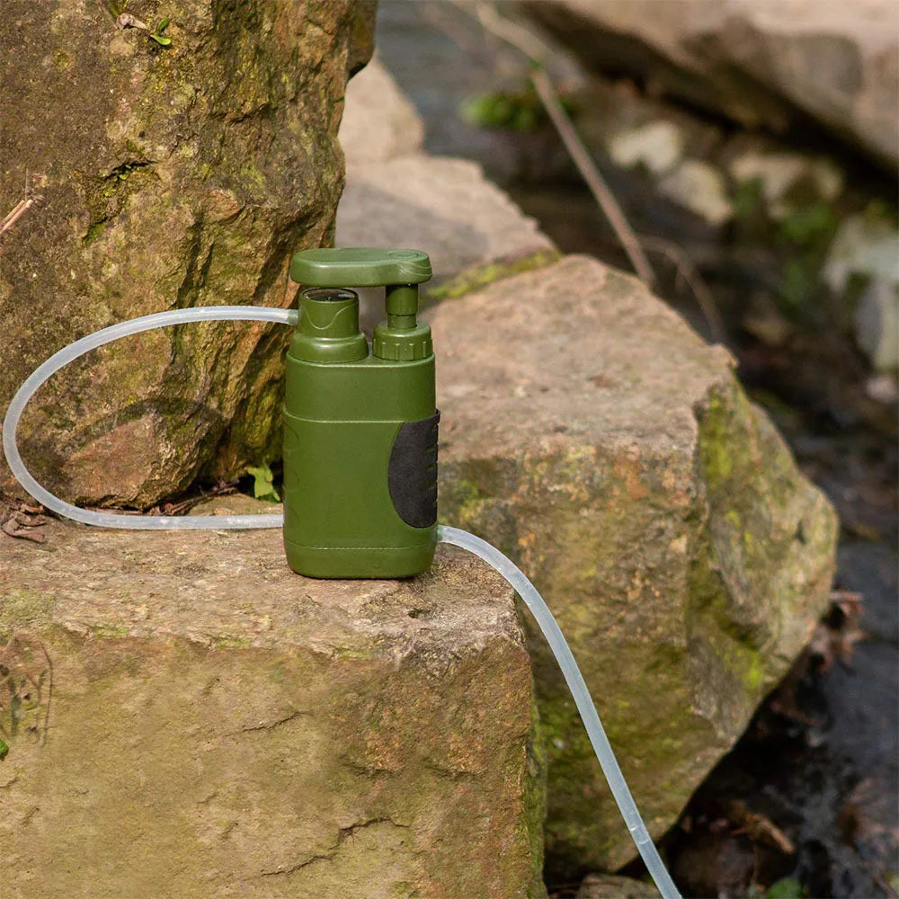 Survival Water Purifier with 0.01μm Filtration, 2000L Daily Capacity, 3 Stage Purification, All Weather Use
