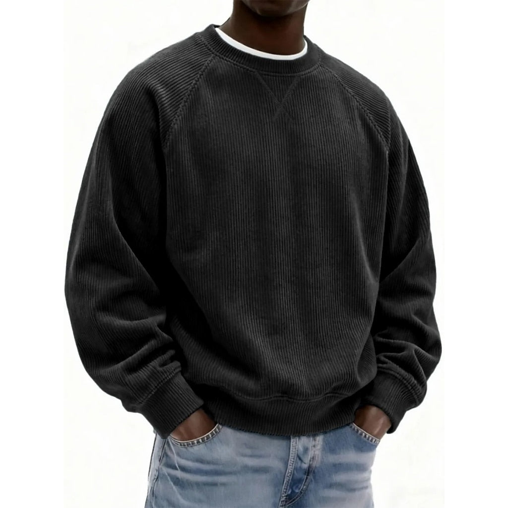 Textured Corduroy Crewneck Sweatshirt