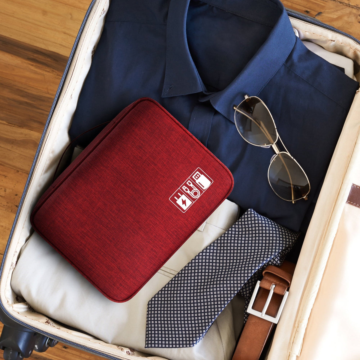 Travel Electronics and Cable Organizer Case