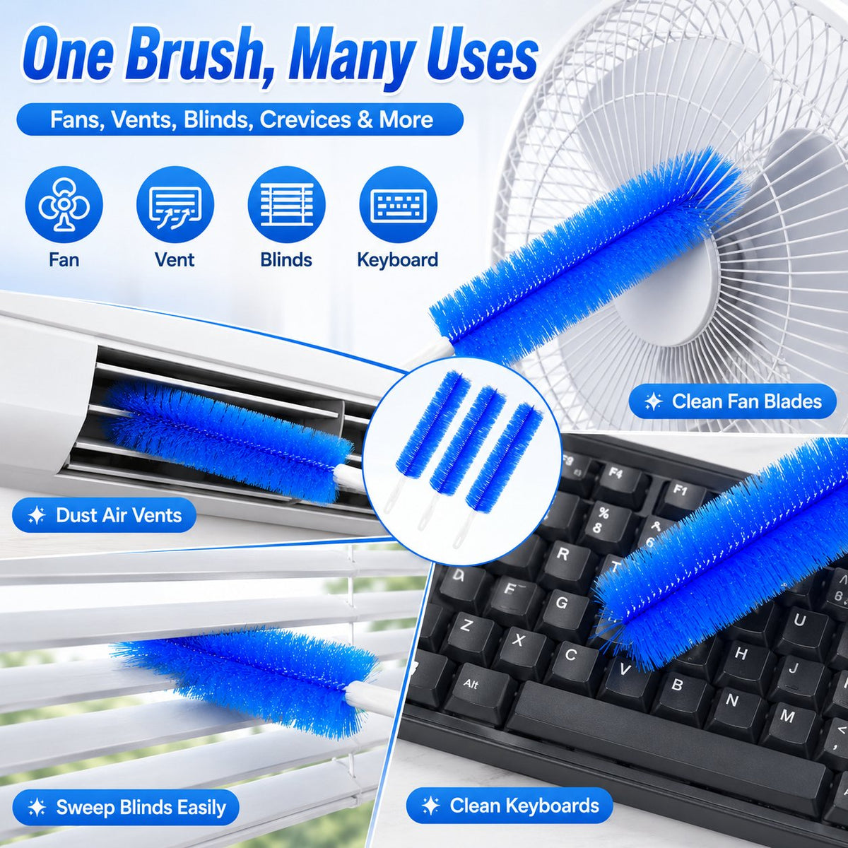 Bendable Microfiber Head, Reusable Dust Remover