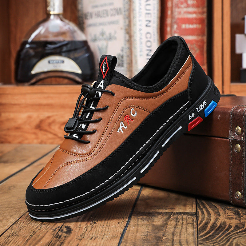 Men's Business Casual Shoes Made from Waterproof and Stain-Resistant Leather with Soft Sole for Enhanced Comfort