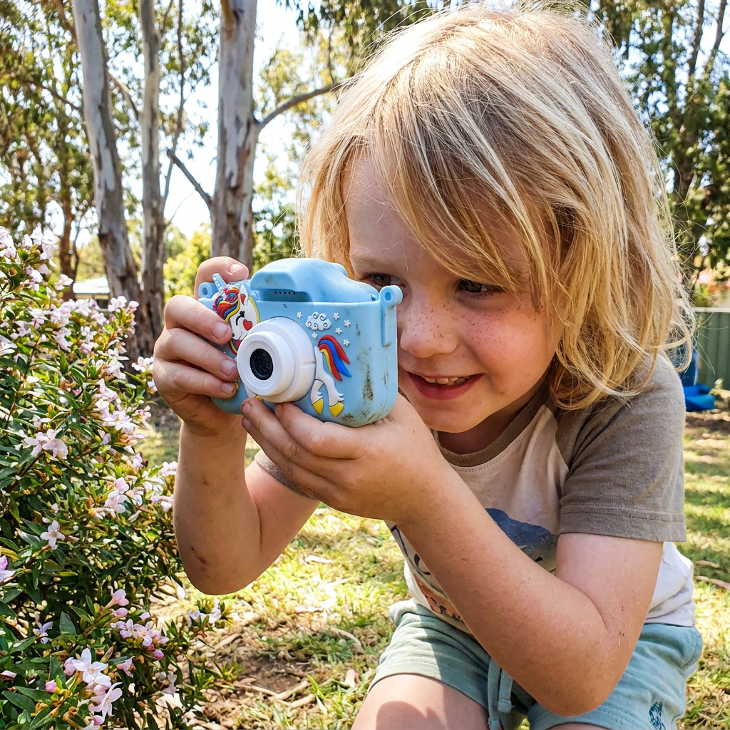 Rechargeable Kids' Digital Camera with Selfie Mode, HD Video & Silicone Case