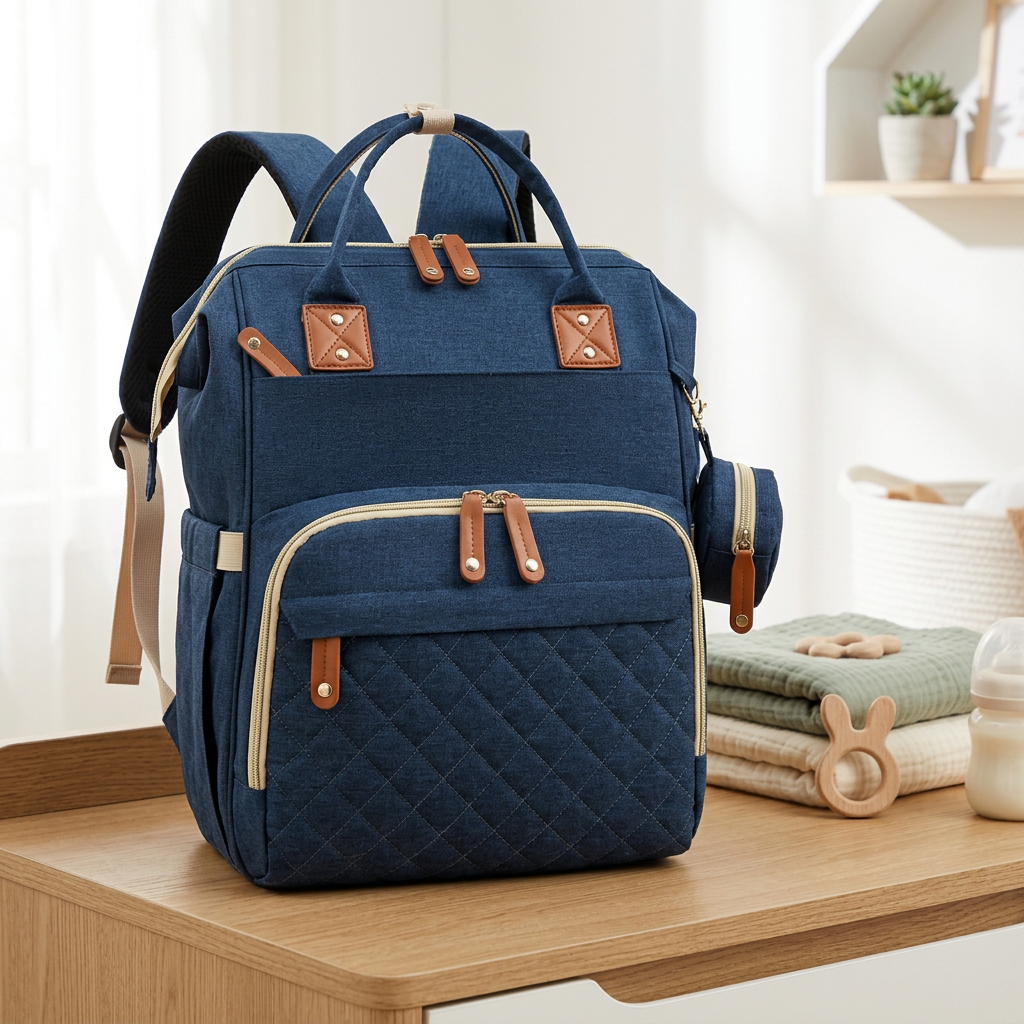 3-in-1 Travel Diaper Backpack with Foldable Baby Bed
