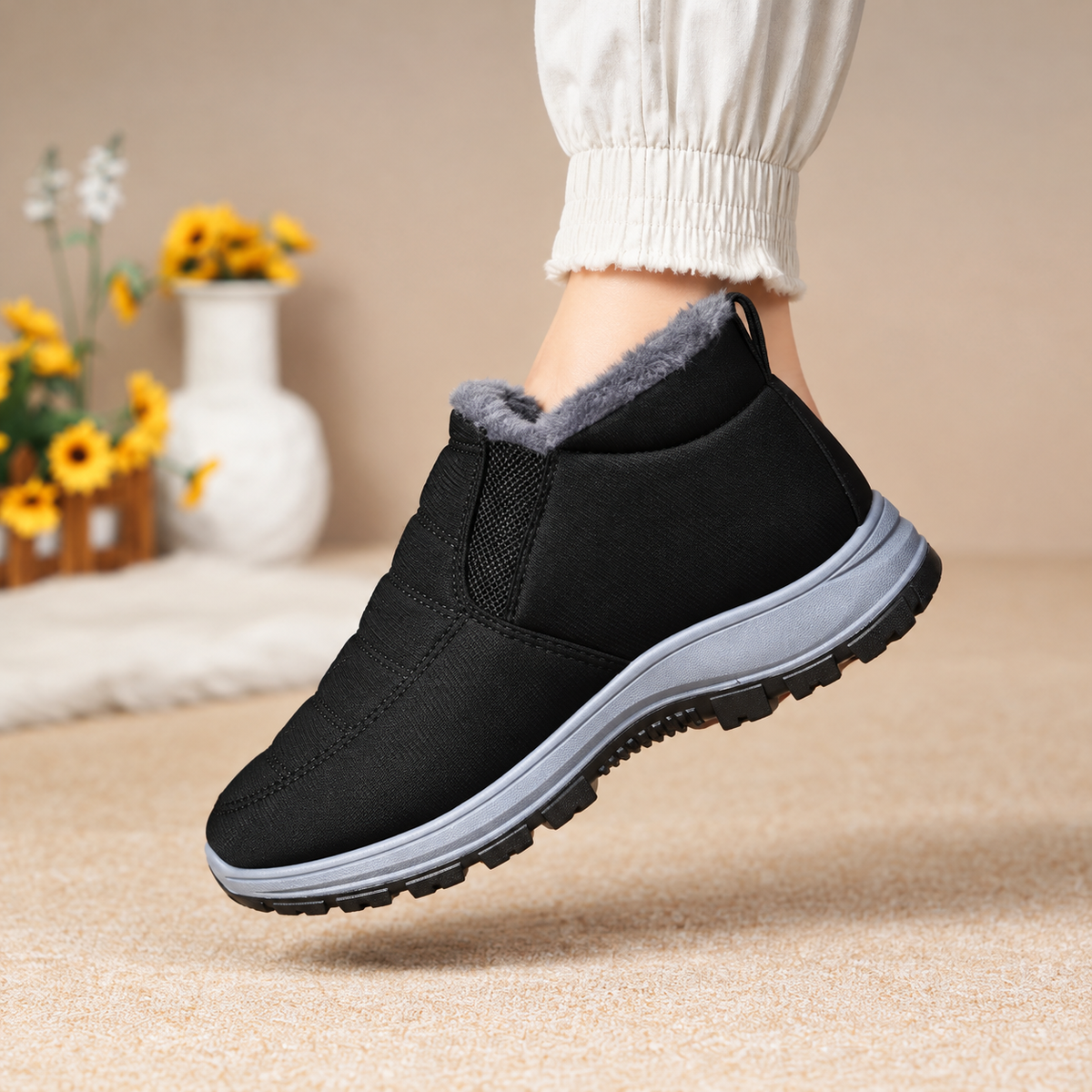 Women's Lunwick Winter Ankle Boots – Thick Plush Lining with Side Zipper & Cushioned Sole (US 4–12.5)