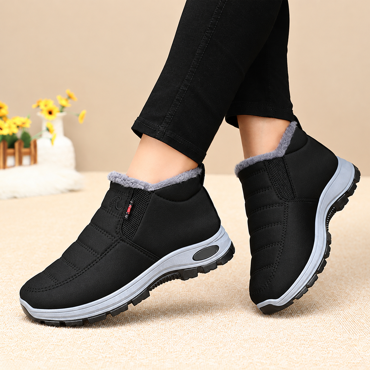 Women's Lunwick Winter Ankle Boots – Thick Plush Lining with Side Zipper & Cushioned Sole (US 4–12.5)