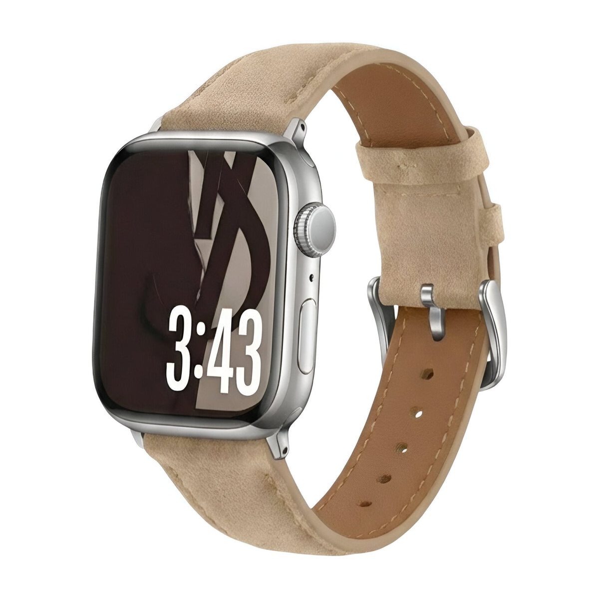 Split Leather Strap for Apple Watch, Smooth Finish, Pin Buckle, Mathilda Model