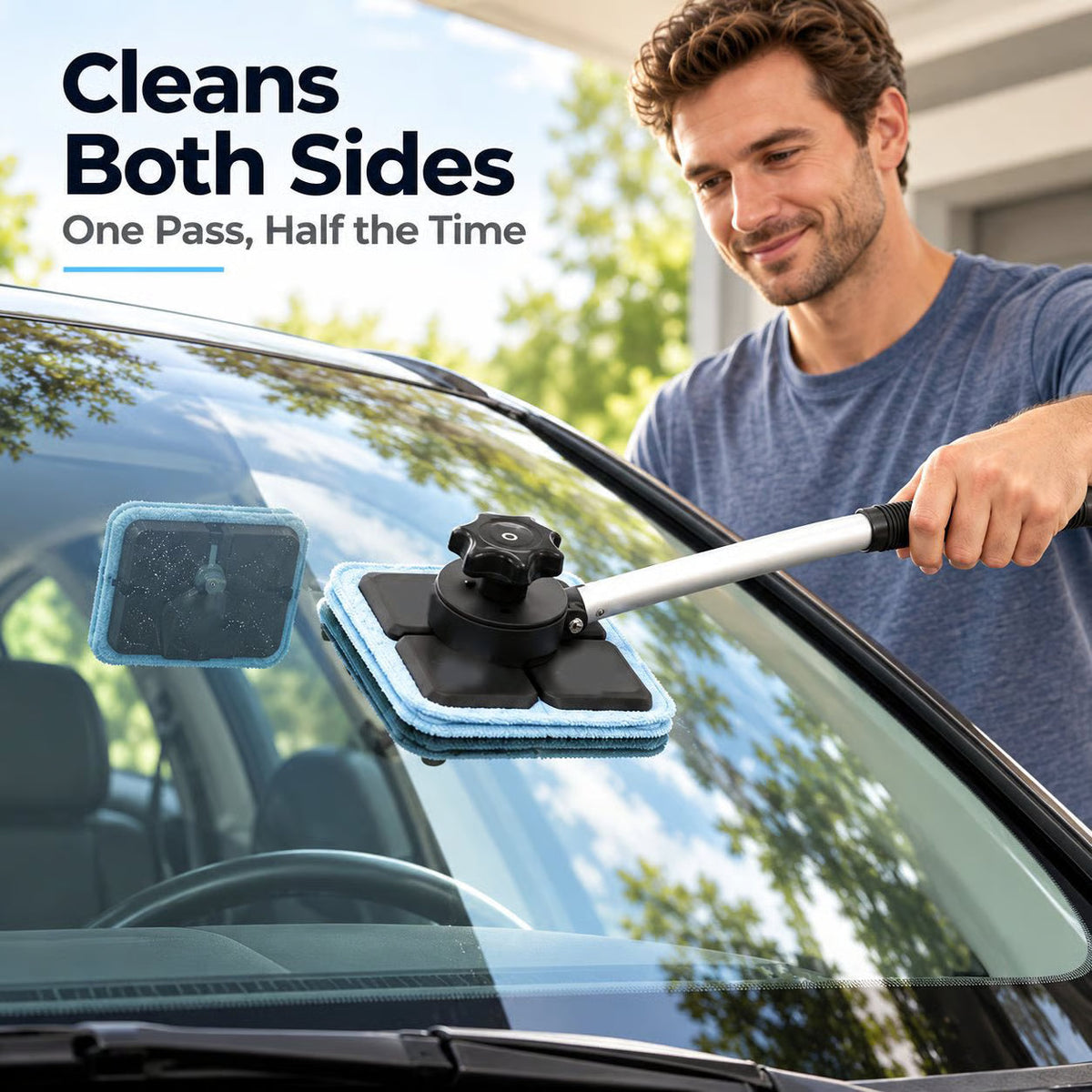 Magnetic Car Window Cleaner with Double-Sided Magnet