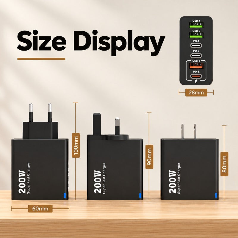 200W Six-Port Fast Charger