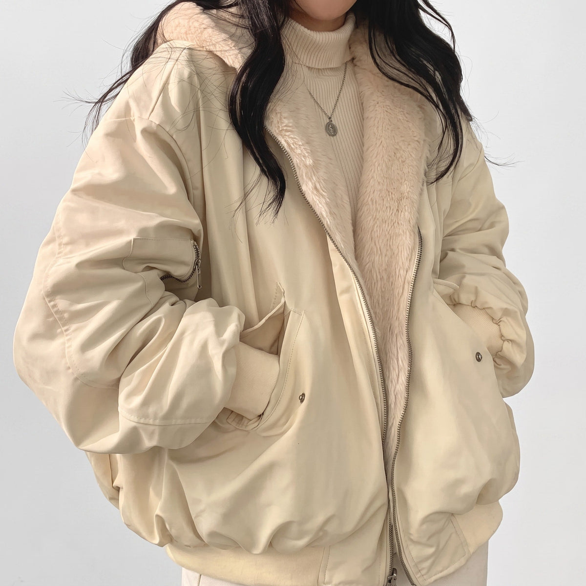 Women's Hooded Puffer Jacket with Soft Trim