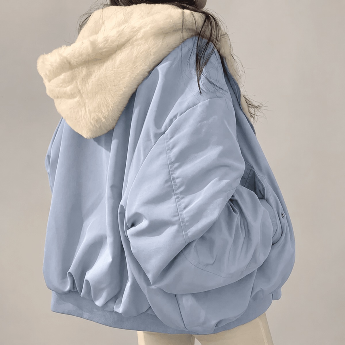 Women's Hooded Puffer Jacket with Soft Trim