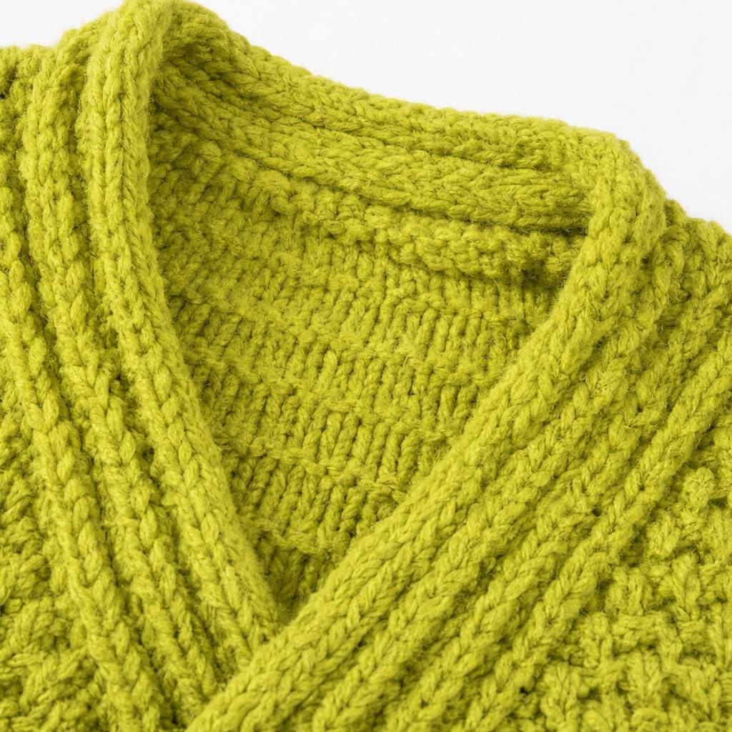 Chunky Knit Crossover V-Neck Sweater