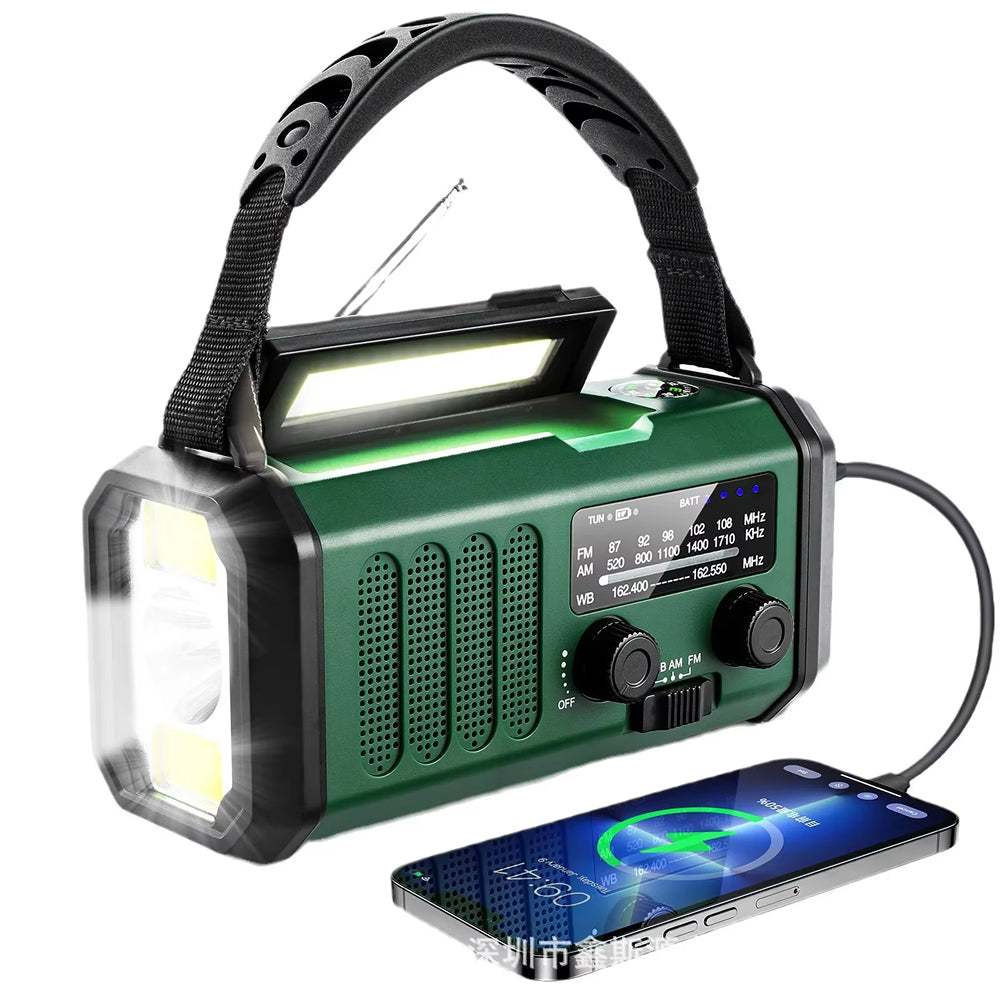 10000mAh Emergency Wind-Up Solar DAB Radio