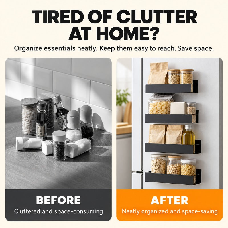 Drill-Free Magnetic Fridge Shelf