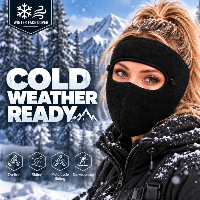 Winter Face Mask with Detachable Goggles, Windproof Thermal Fleece Lined Full Face Cover