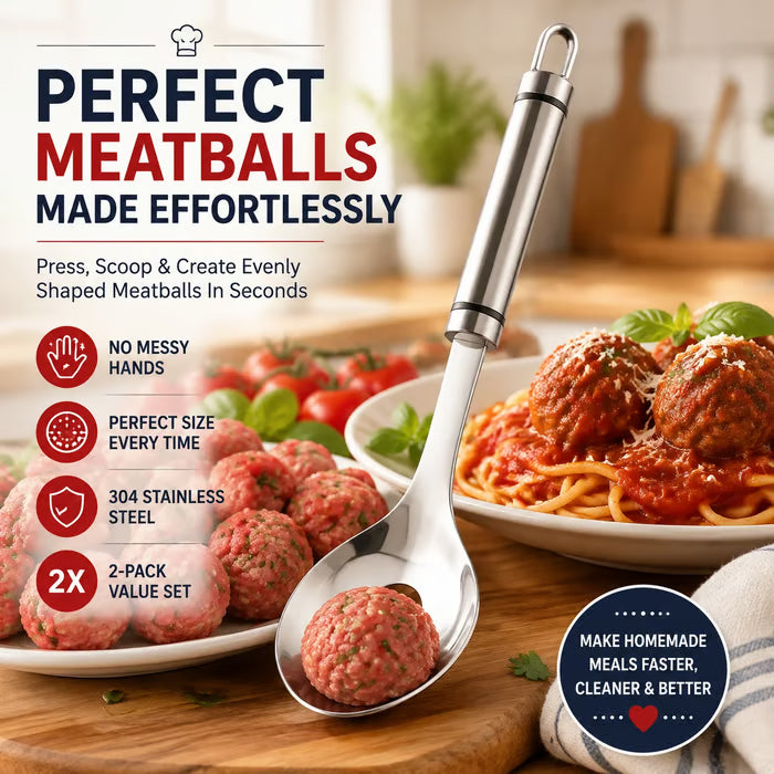2-Pack Stainless Steel Meatball Maker Spoon