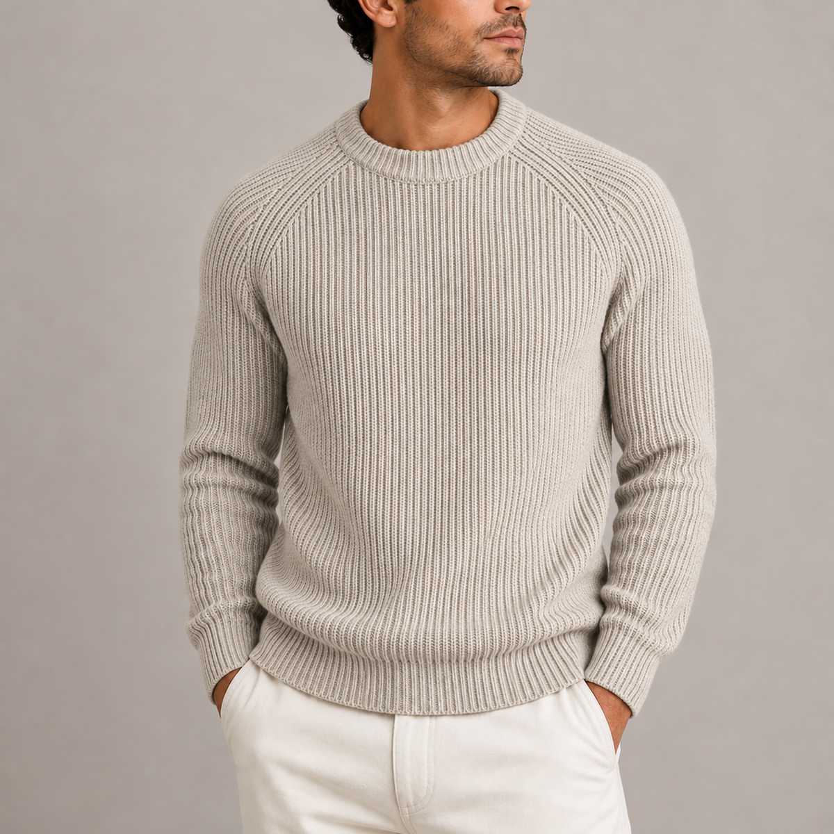 Men's Heavyweight Fisherman Rib Knit Sweater