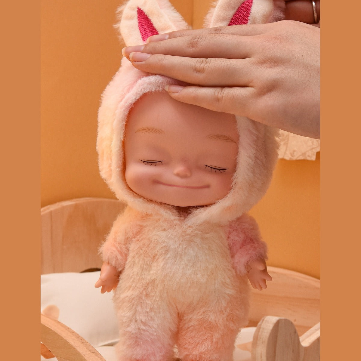 10.6 Inch Plush Animal Onesie Baby Doll with Eyes Closed, Posable