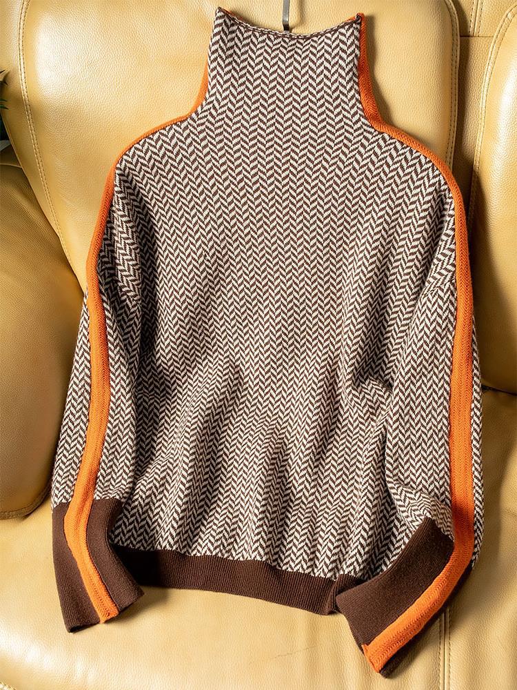 Striped Turtleneck Sweater