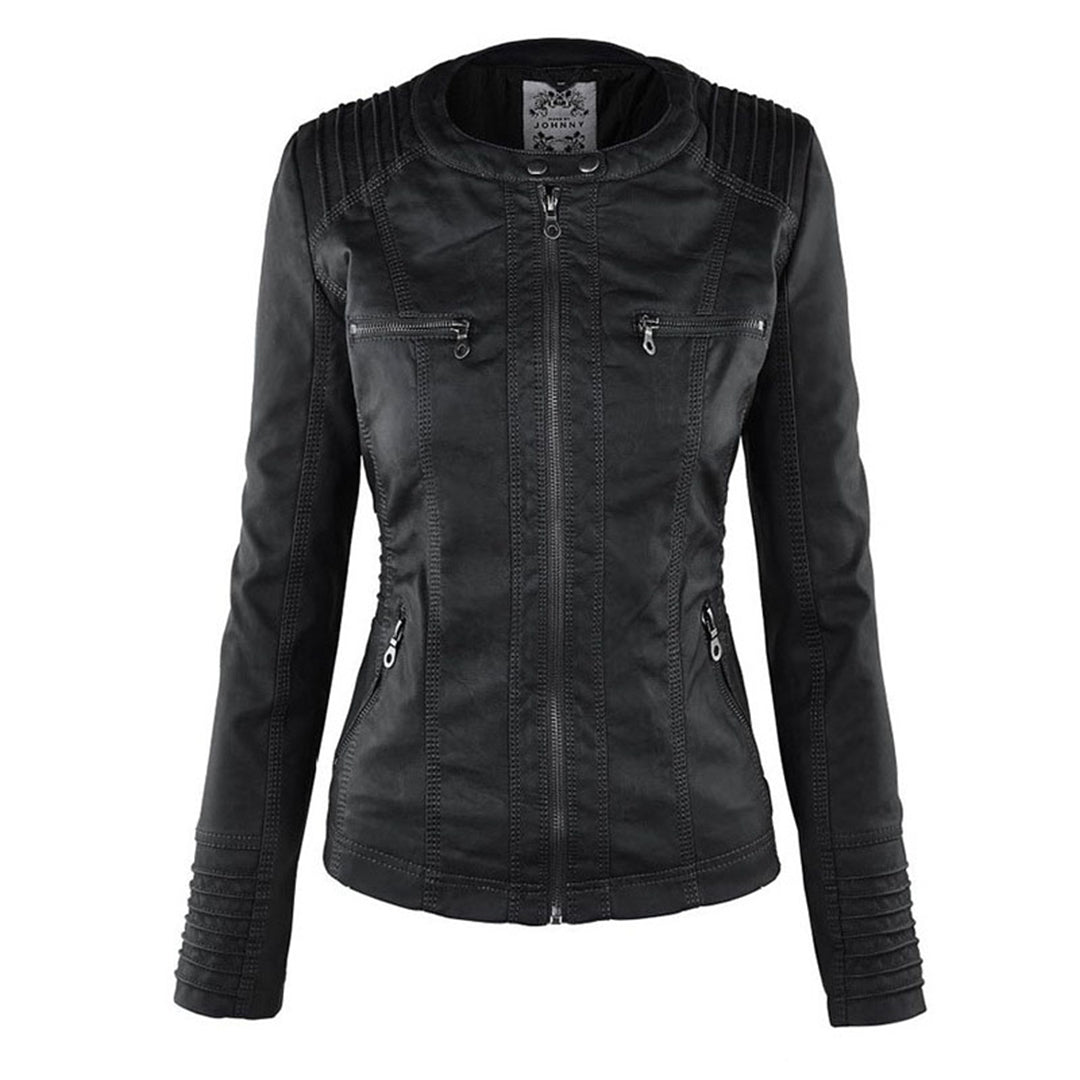 Moto Jacket with Removable Hood