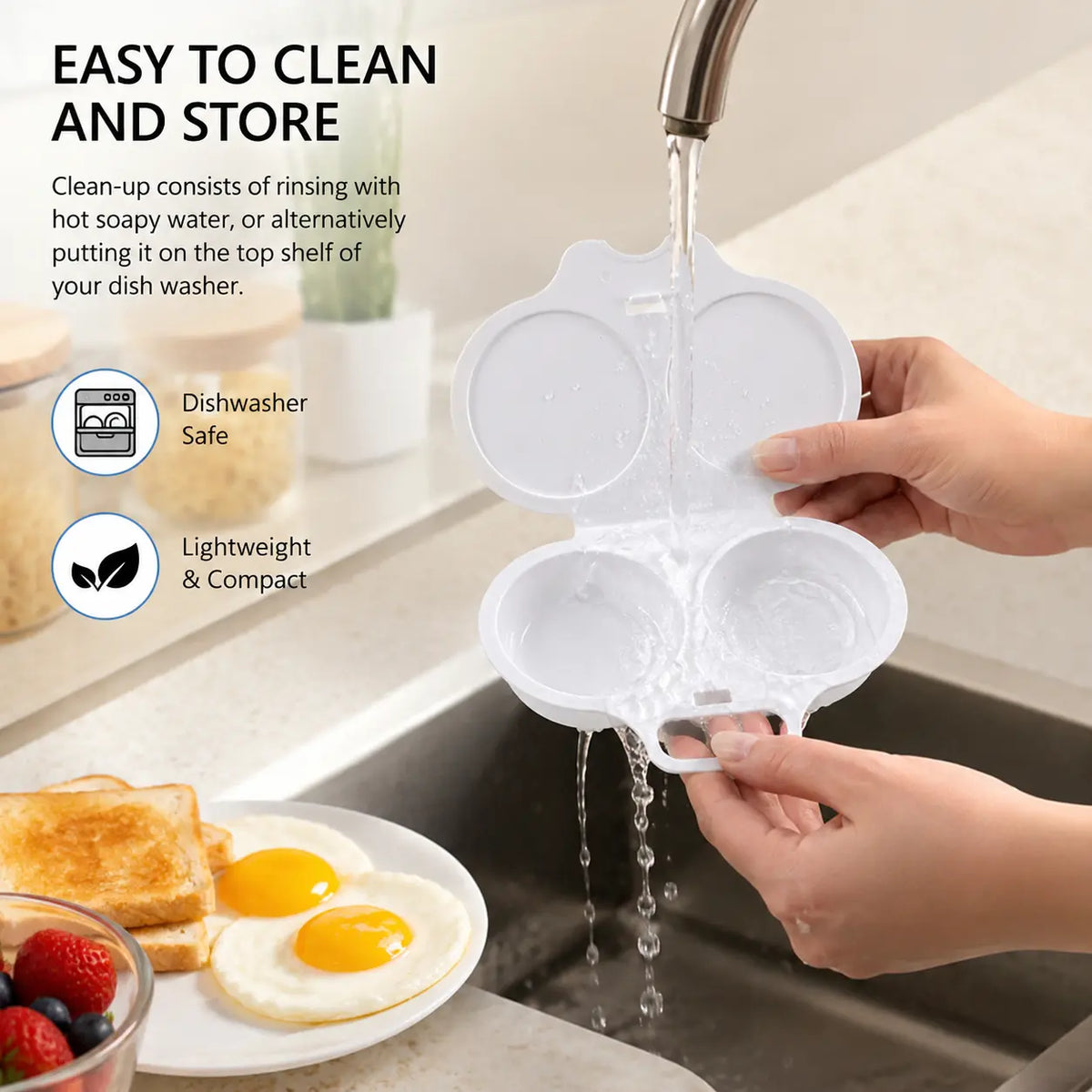 2-Pack Easy-To-Clean Microwave Omelette Maker, Multifunctional Egg Poacher