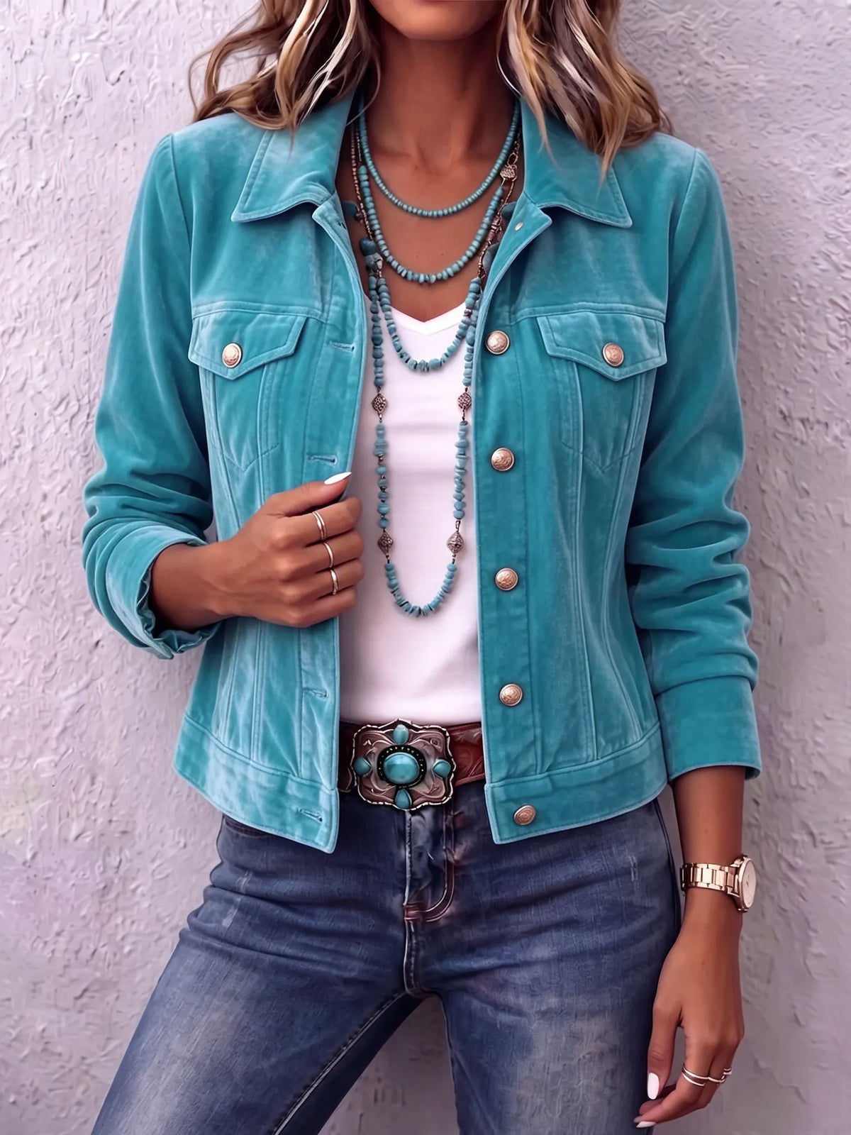 Vintage Wash Button Jacket