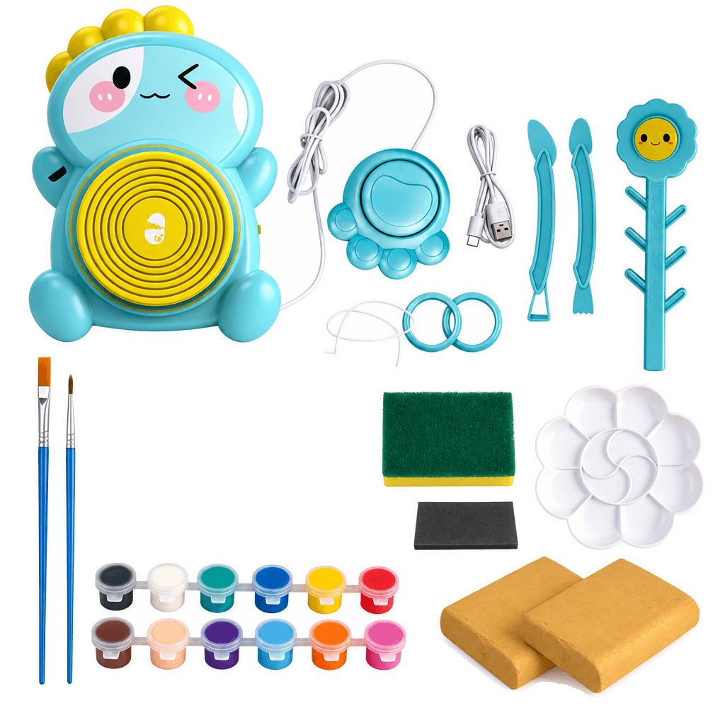 Electric Pottery Wheel Kit for Sculpting, Painting & Creative Play