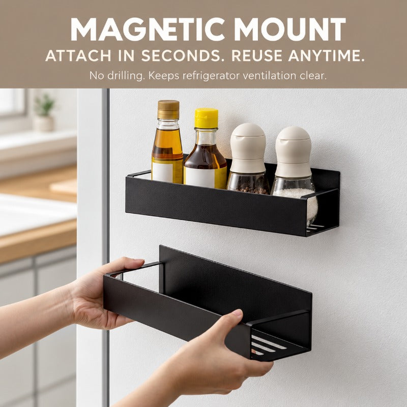 Drill-Free Magnetic Fridge Shelf