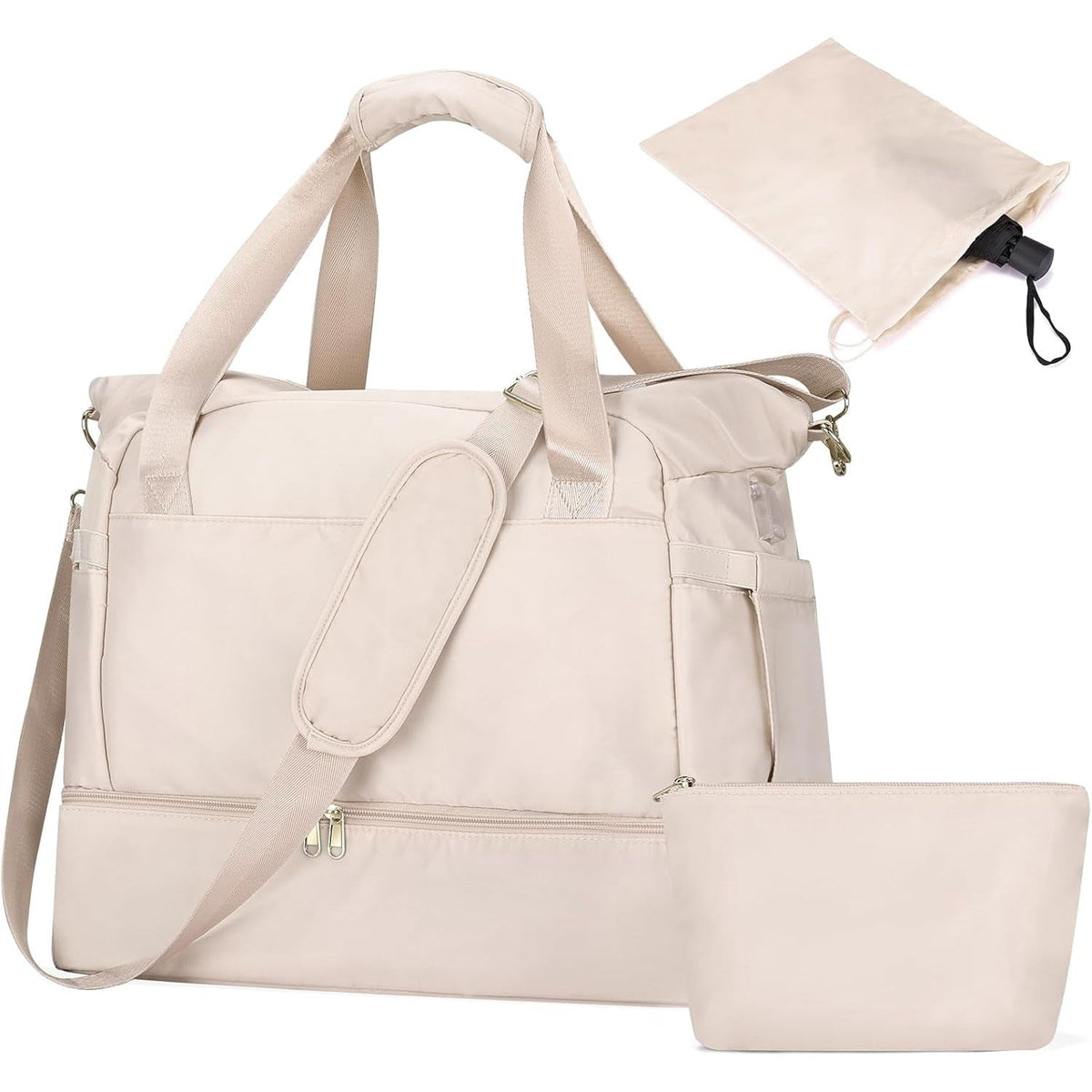 32L Gym and Weekender Duffel Bag Set with Shoe Compartment, 3 Piece