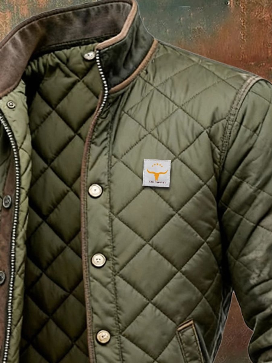 Sebastian Men's Quilted Padded Bomber Jacket Crease-Free Winter Jacket